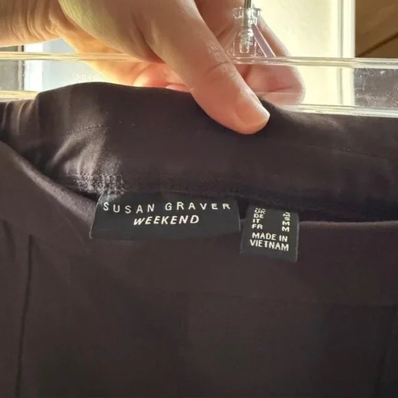 Susan Graver Weekend Brown Straight-Leg Pants – Size Medium – Zip Pocket Stretch - Picture 5 of 6